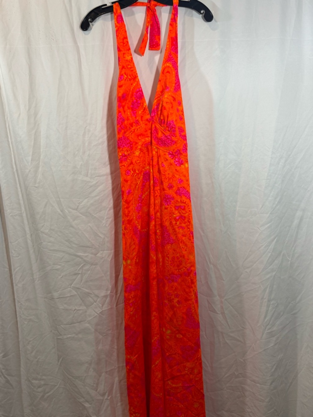 Casual Aire Reef‎ Orange and Pink Tie-Dye Cover-Up dress 12